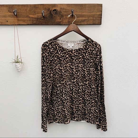 J. Crew Sweaters - J. Crew Leopard Teddie Sweater M